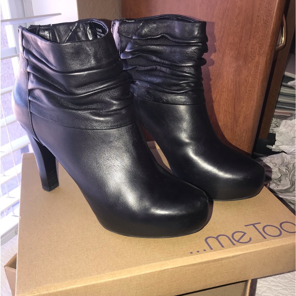 Buttery Soft Leather Heeled Booties size 6 1/2
